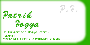 patrik hogya business card